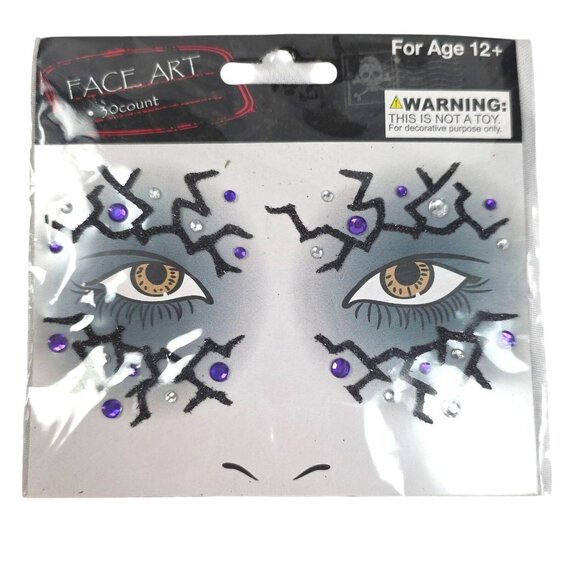 Costume Face Art Stickers 30 Count Sparkling Accents - Picture 1 of 5